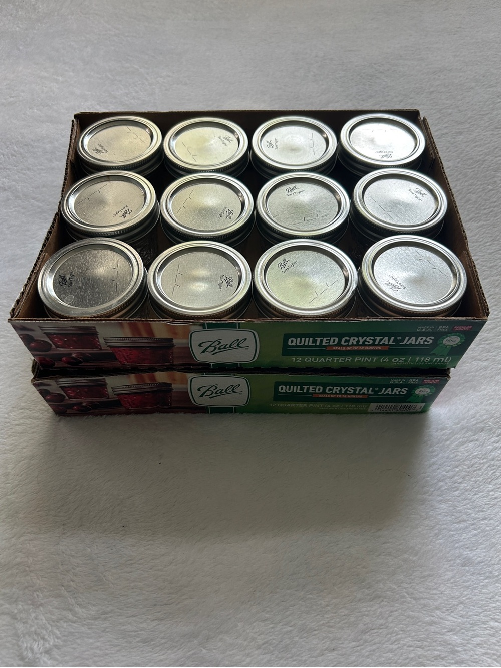 Ball Quilted Crystal Mason Jars, 4oz -Set of 24 - Picture 2 of 2